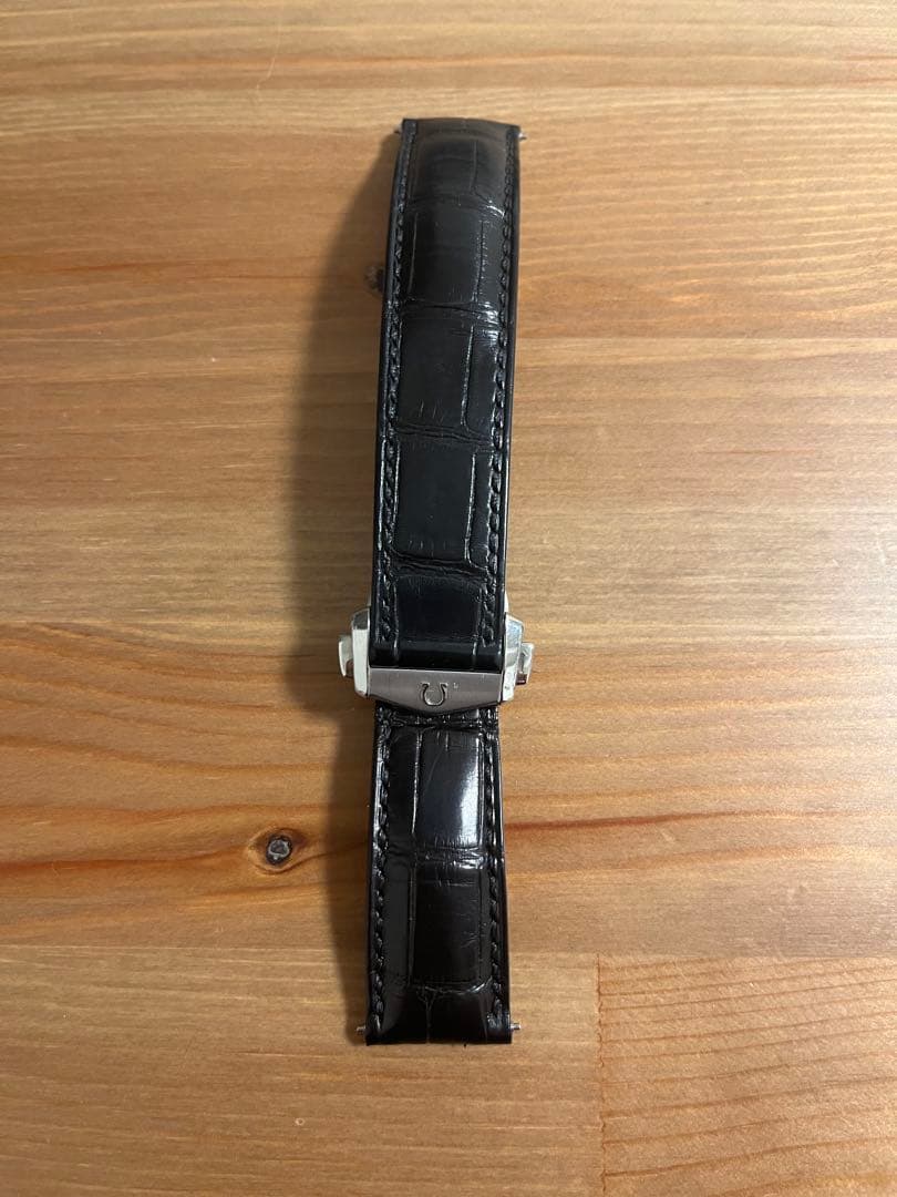 OMEGA アリゲーターレザーストラップ、フォールディングクラスプセット