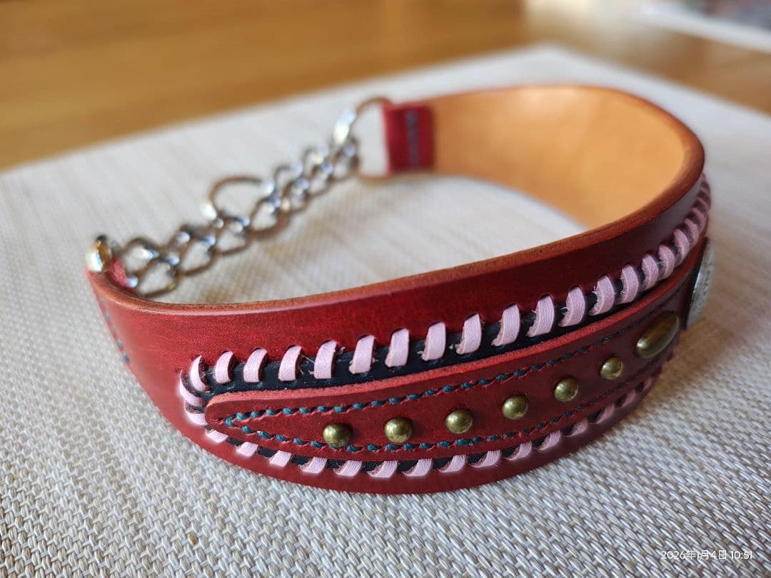 大型犬　ハンドメイド首輪　㊸