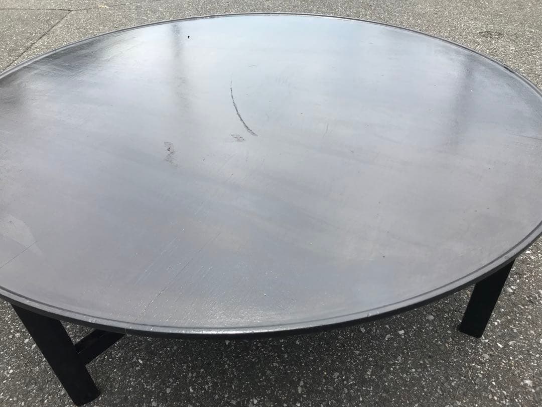 ◉木製丸型座卓◉ 117cm 黒