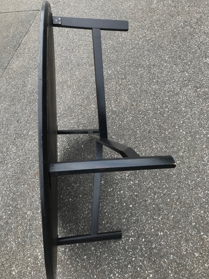 ◉木製丸型座卓◉ 117cm 黒
