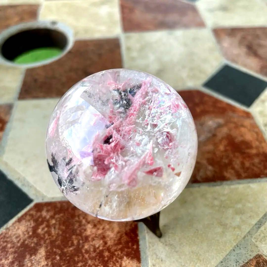 超激レア❗️❗️クォーツイン　ロードクロサイト　インカローズ　天然石　水晶　丸玉