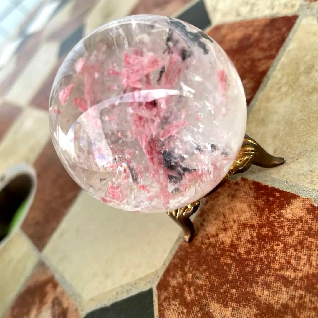 超激レア❗️❗️クォーツイン　ロードクロサイト　インカローズ　天然石　水晶　丸玉