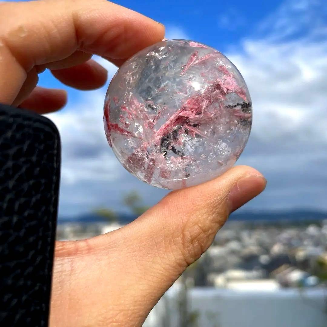 超激レア❗️❗️クォーツイン　ロードクロサイト　インカローズ　天然石　水晶　丸玉