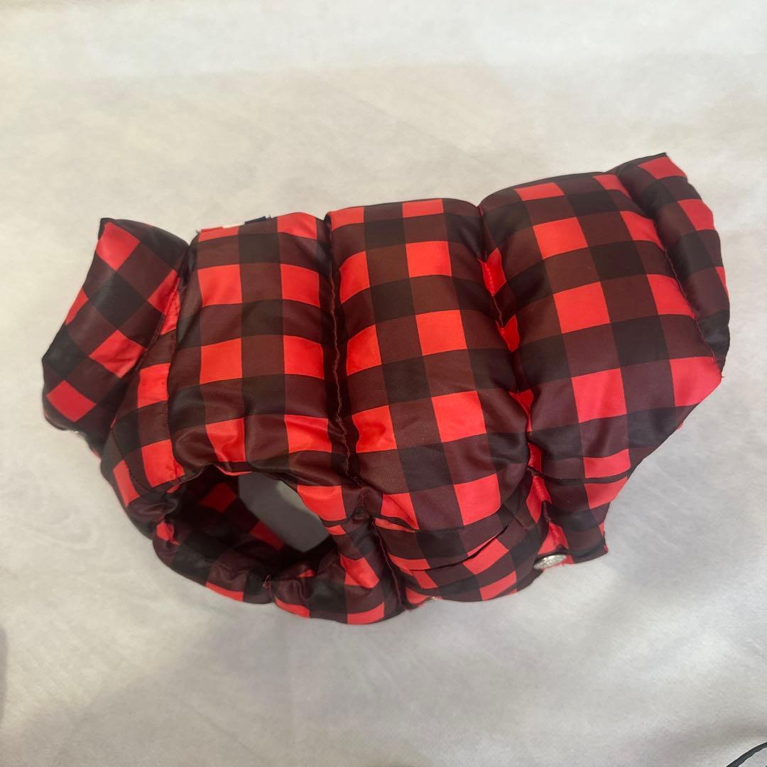 アトリエG G赤と黒 チェック柄 ダウンジャケット