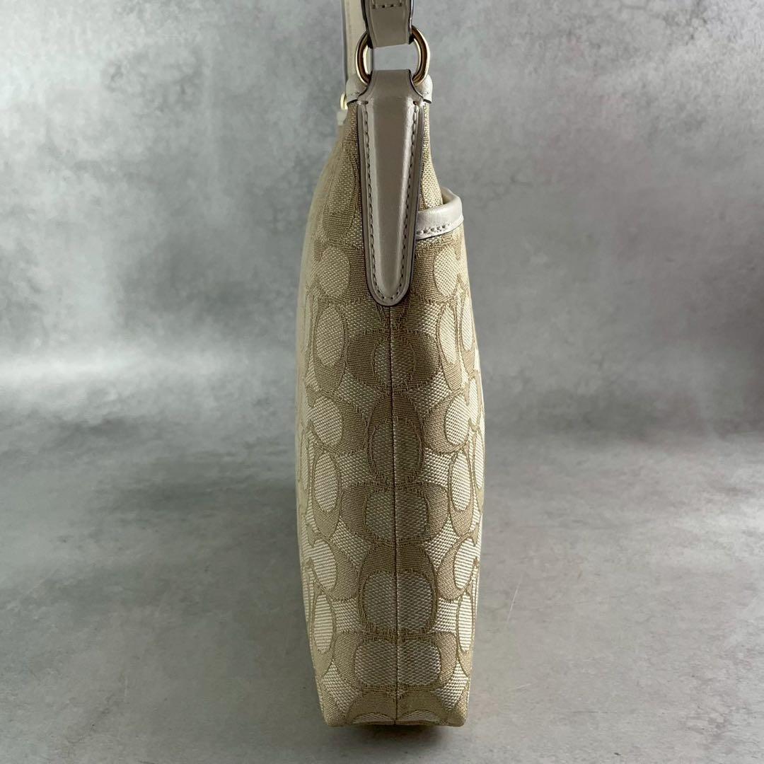 未使用級✨コーチ ショルダーバッグ キャンバス×レザー シグネチャー 斜め掛け