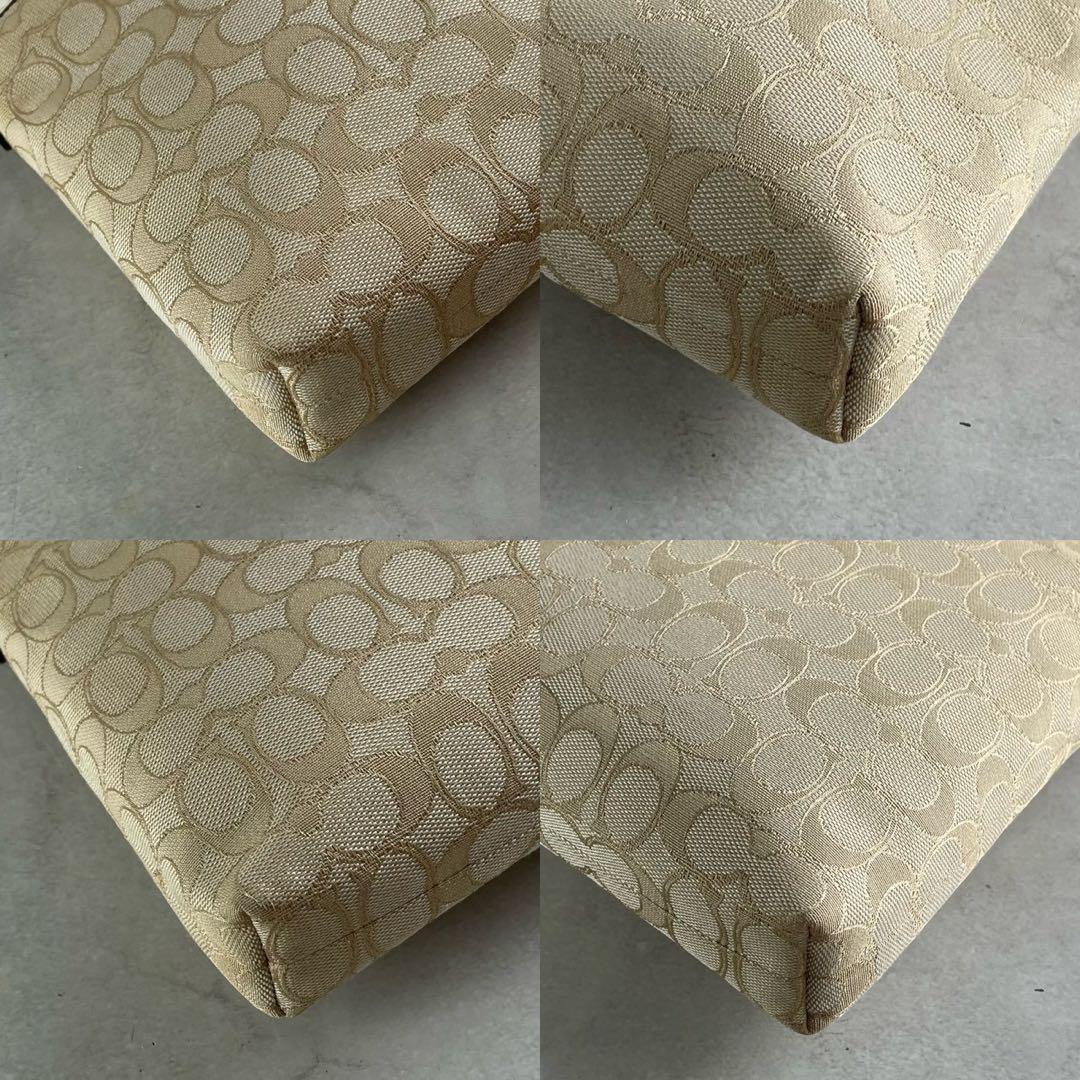 未使用級✨コーチ ショルダーバッグ キャンバス×レザー シグネチャー 斜め掛け