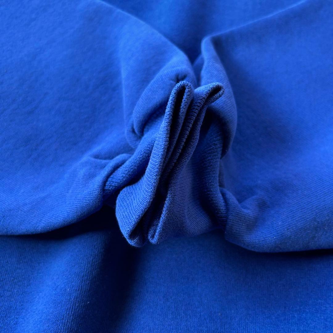 90s ラッセルアスレティック 前Vスウェット/無地プレーン USA製 ブルー