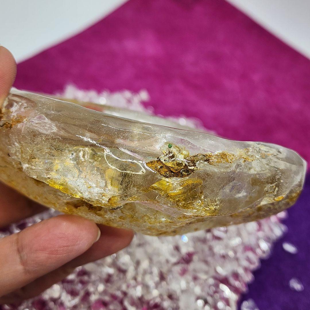 ヒマラヤ産水晶さざれ石とライモナイト入りクォーツボウル 浄化セット