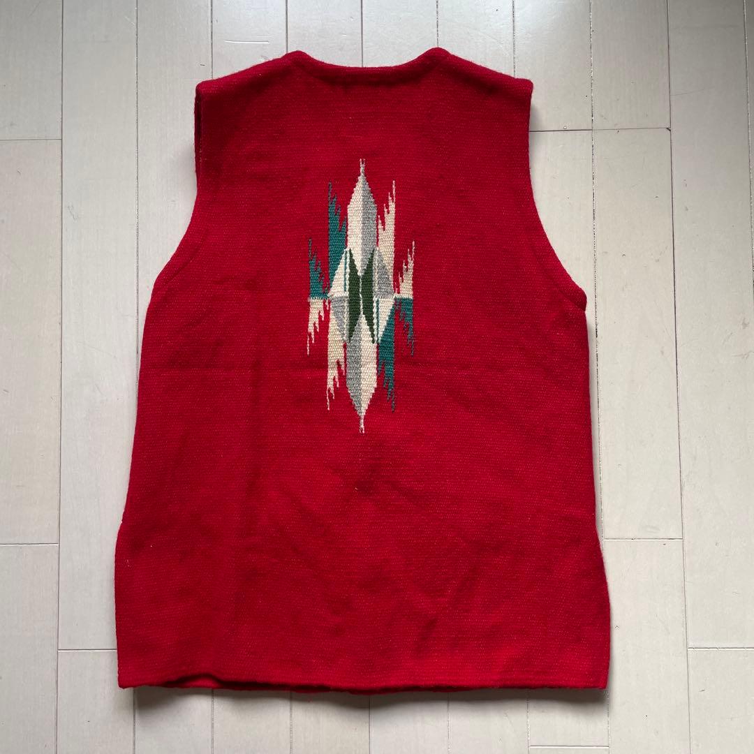 オルティガ　ウール100% レッド チマヨベスト 36