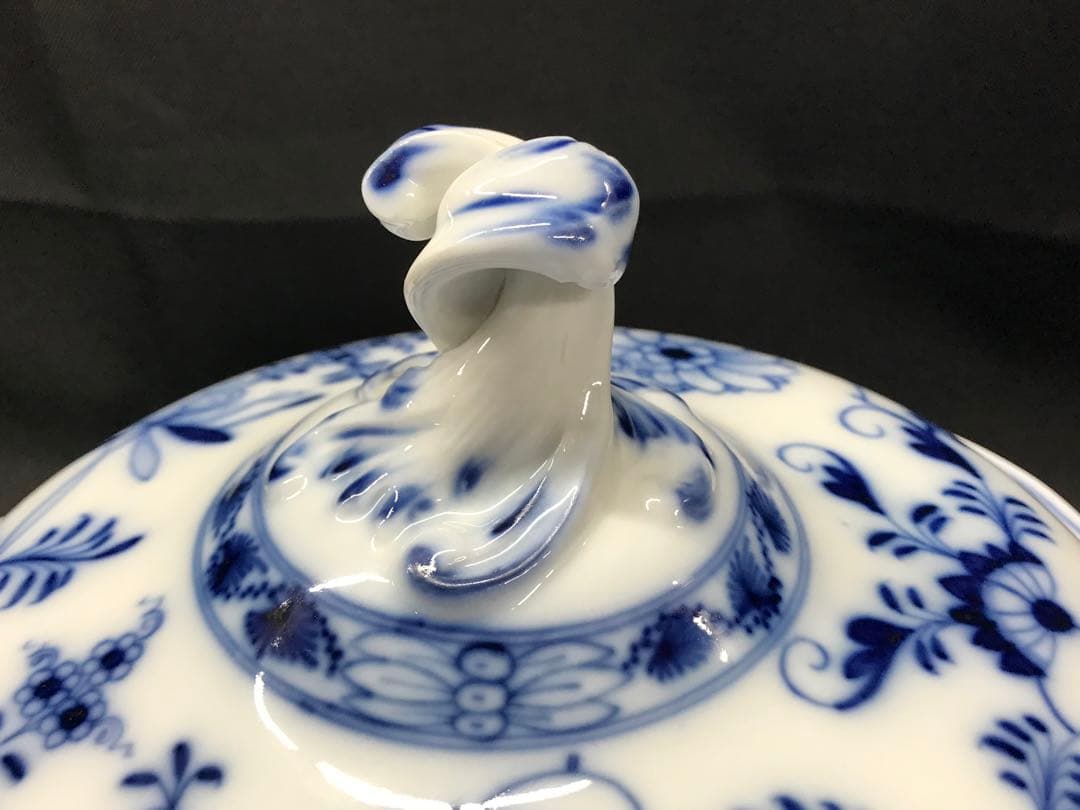 【レアUSED】meissen マイセン　ブルーオニオン　蓋付　蓋物