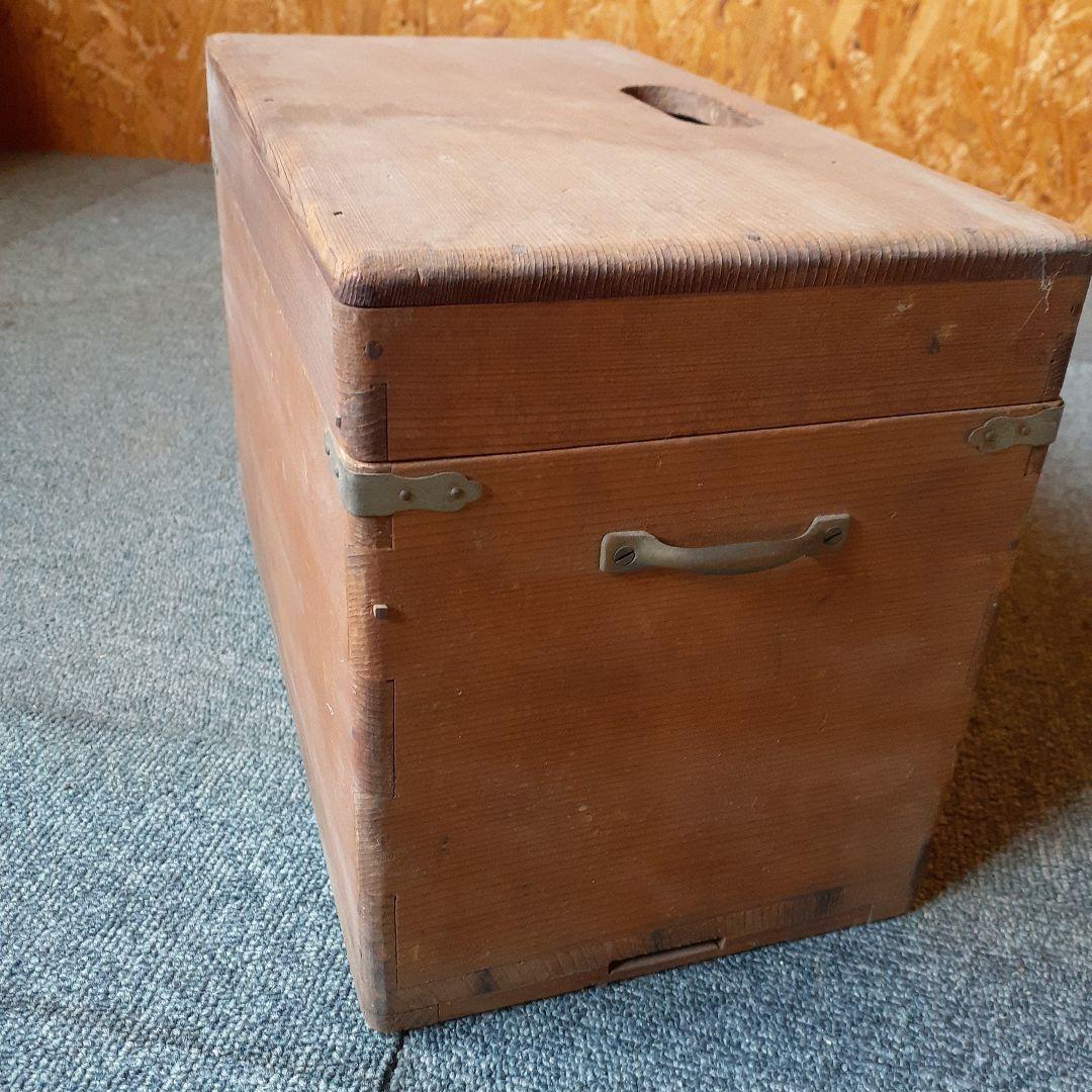 アンティーク　レトロ　木箱　洋裁箱　薬箱　裁縫箱　道具箱