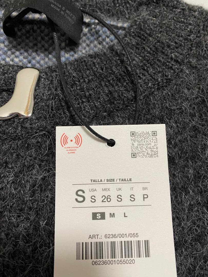 ZARA ジャカードニットボタンカーディガン S