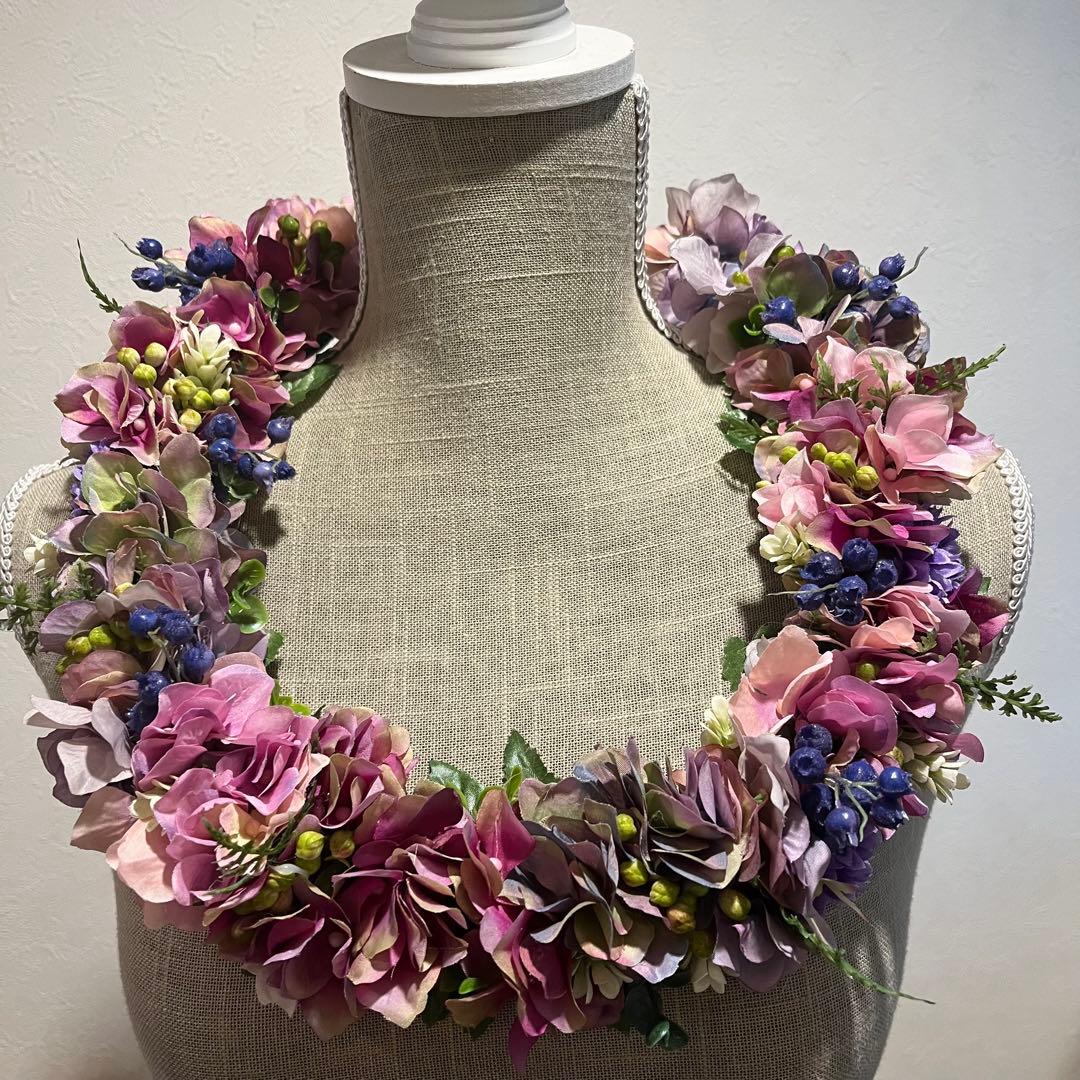 ❤️ 限定1点❤️スパイダーリリーとワイルドローズと木の実のピンクのレイ