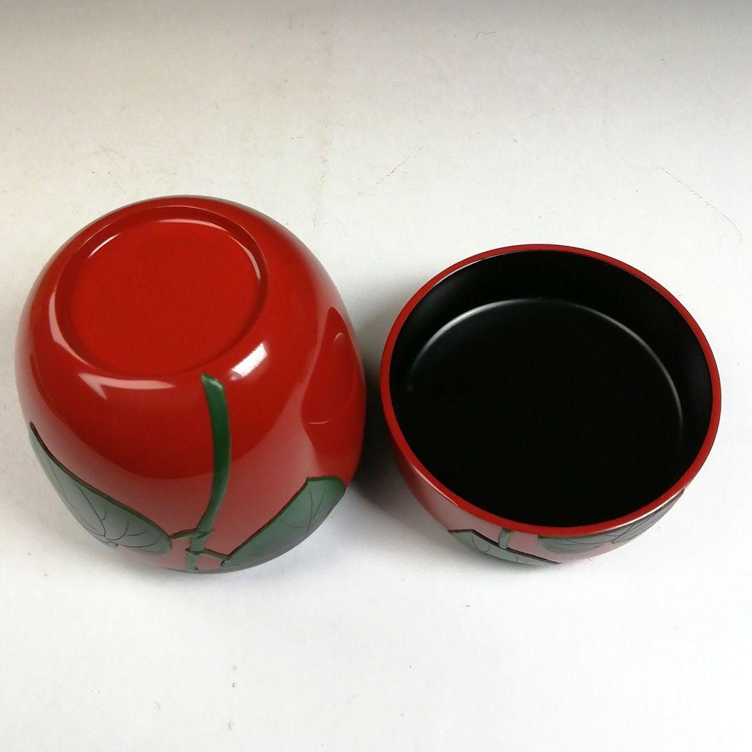 Ｔ９９７　棗　『ゆうなの花』『朱塗』『琉球漆器』　木箱　茶道具