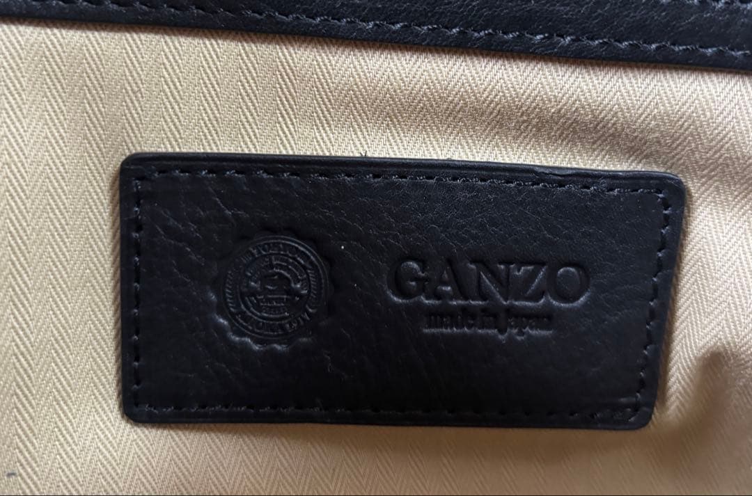 GANZO 7QS-H スクエアボストン ブラック レザー バッグ【廃盤希少品】