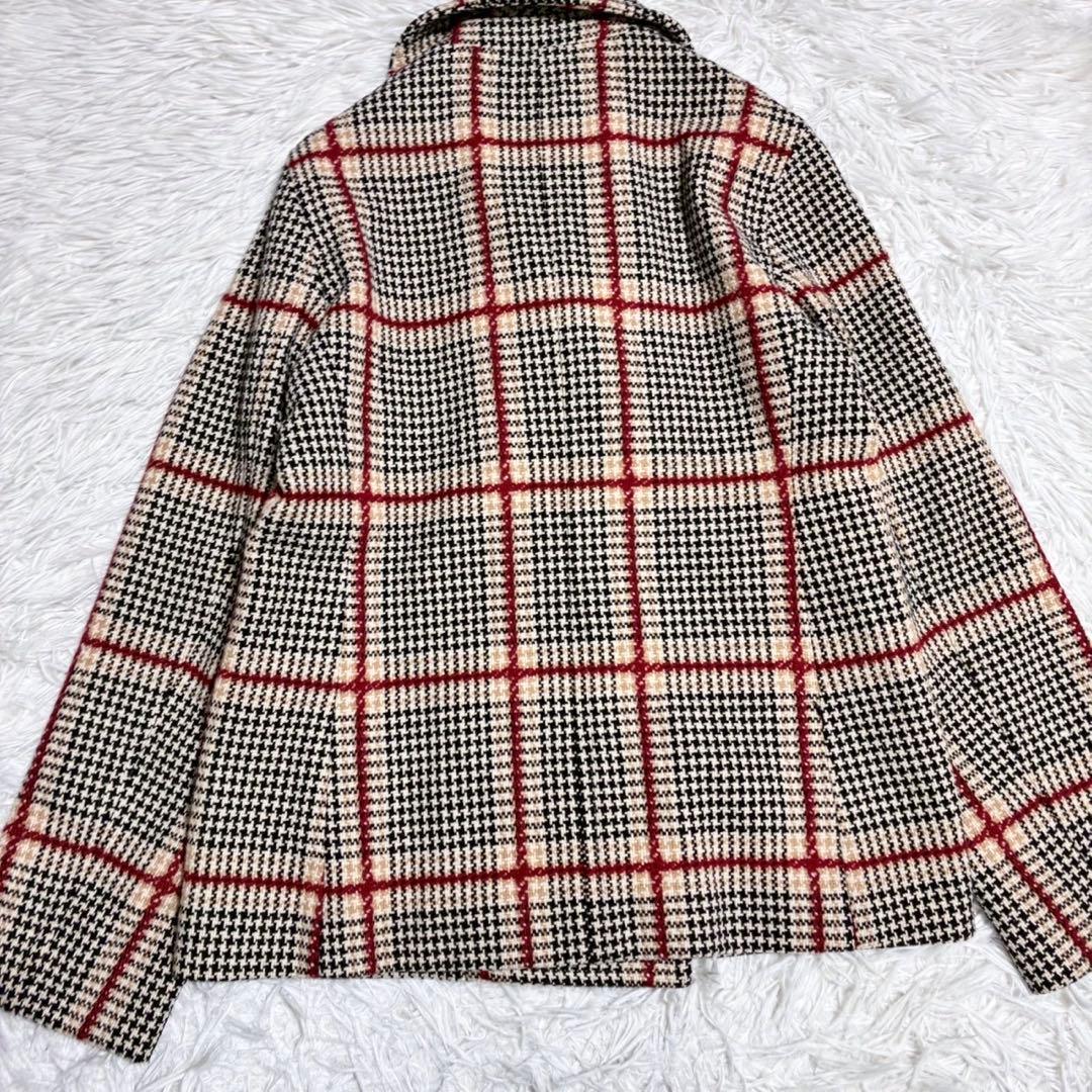 ひーこ IÉNA sese ダブルブレスト ピーコート チェック 裏地