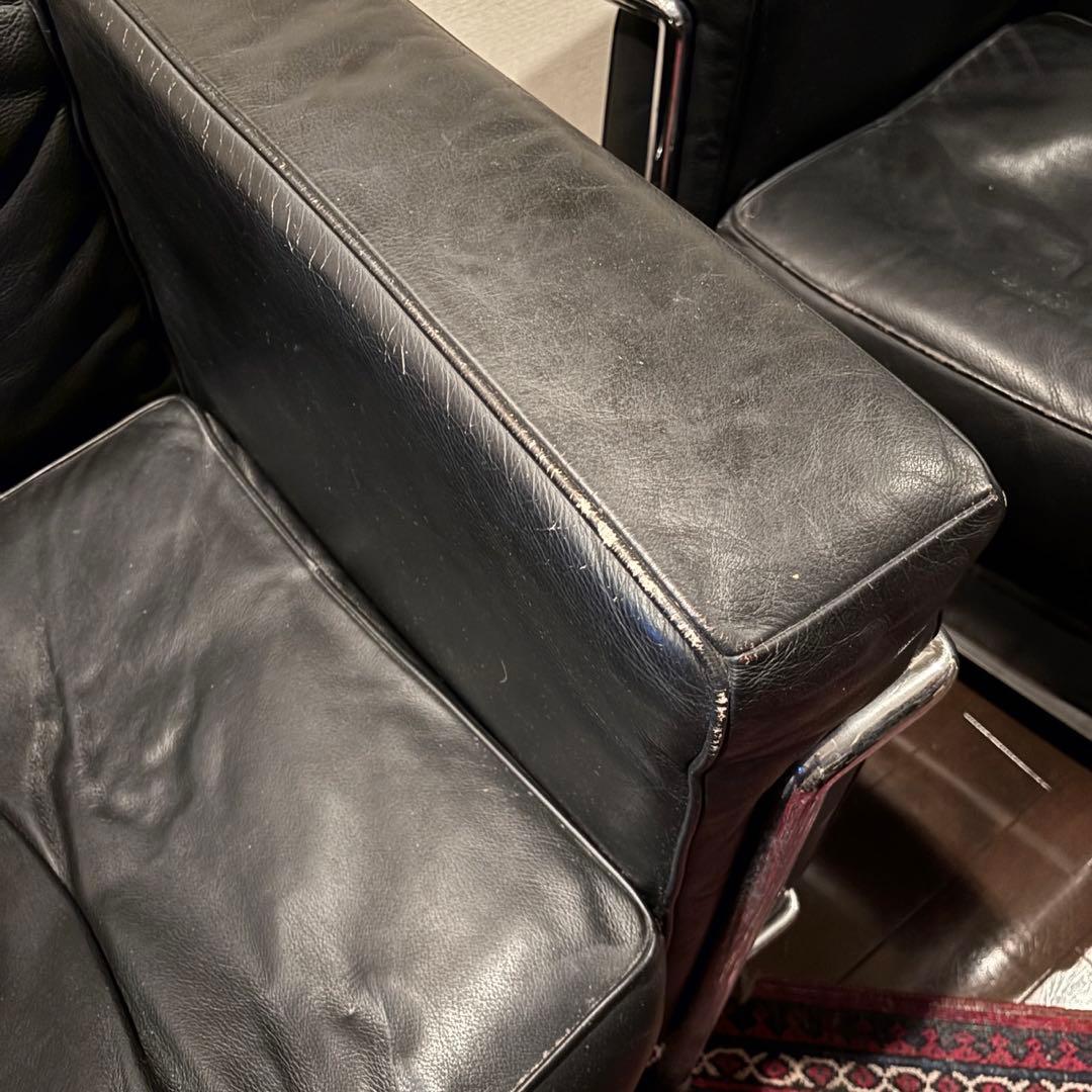 2個セット購入者限定LC2 リプロダクト IDC大塚家具 黒本革 ルコルビュジエ