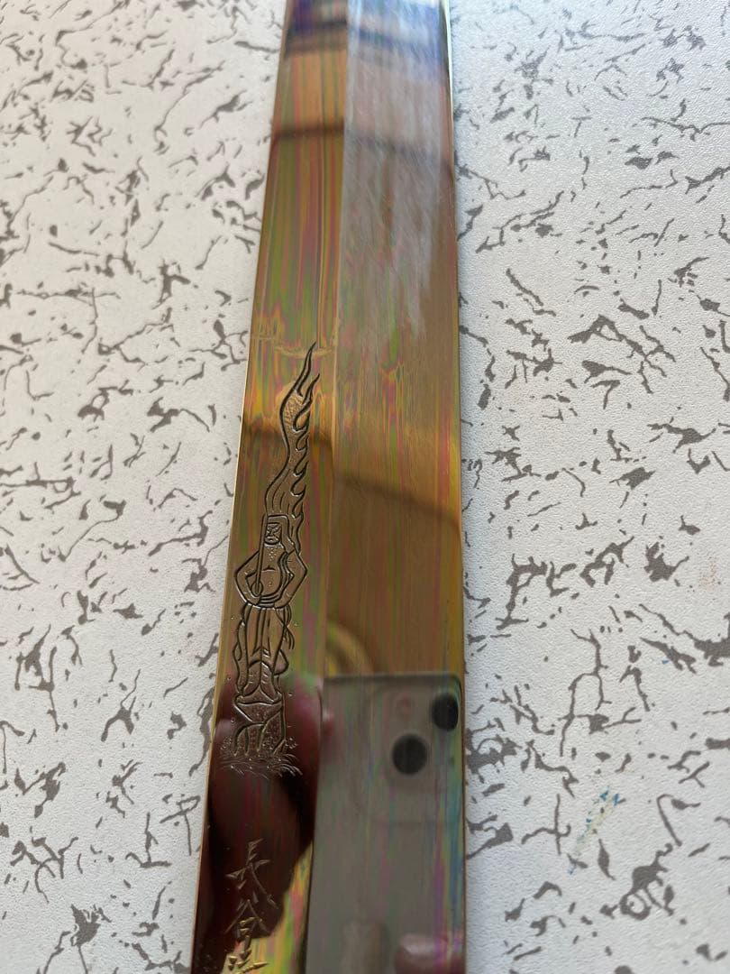 本焼き　尺二　極上　柳刃包丁　黒檀八角柄　不動明王