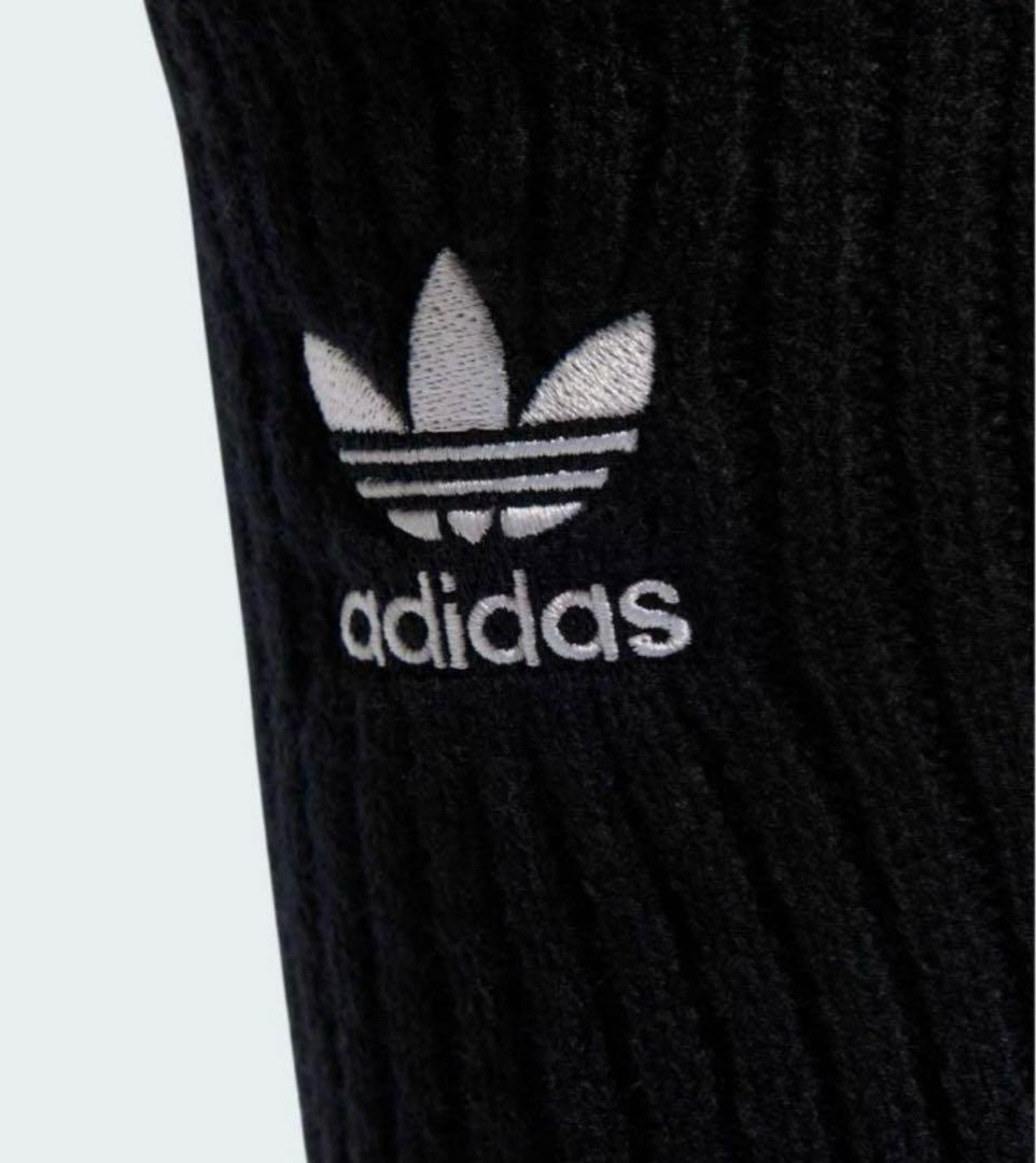 adidas リブ編みレッグウォーマー白黒2点セット