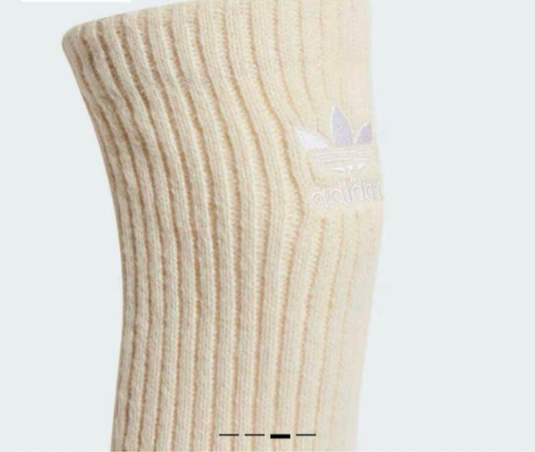 adidas リブ編みレッグウォーマー白黒2点セット