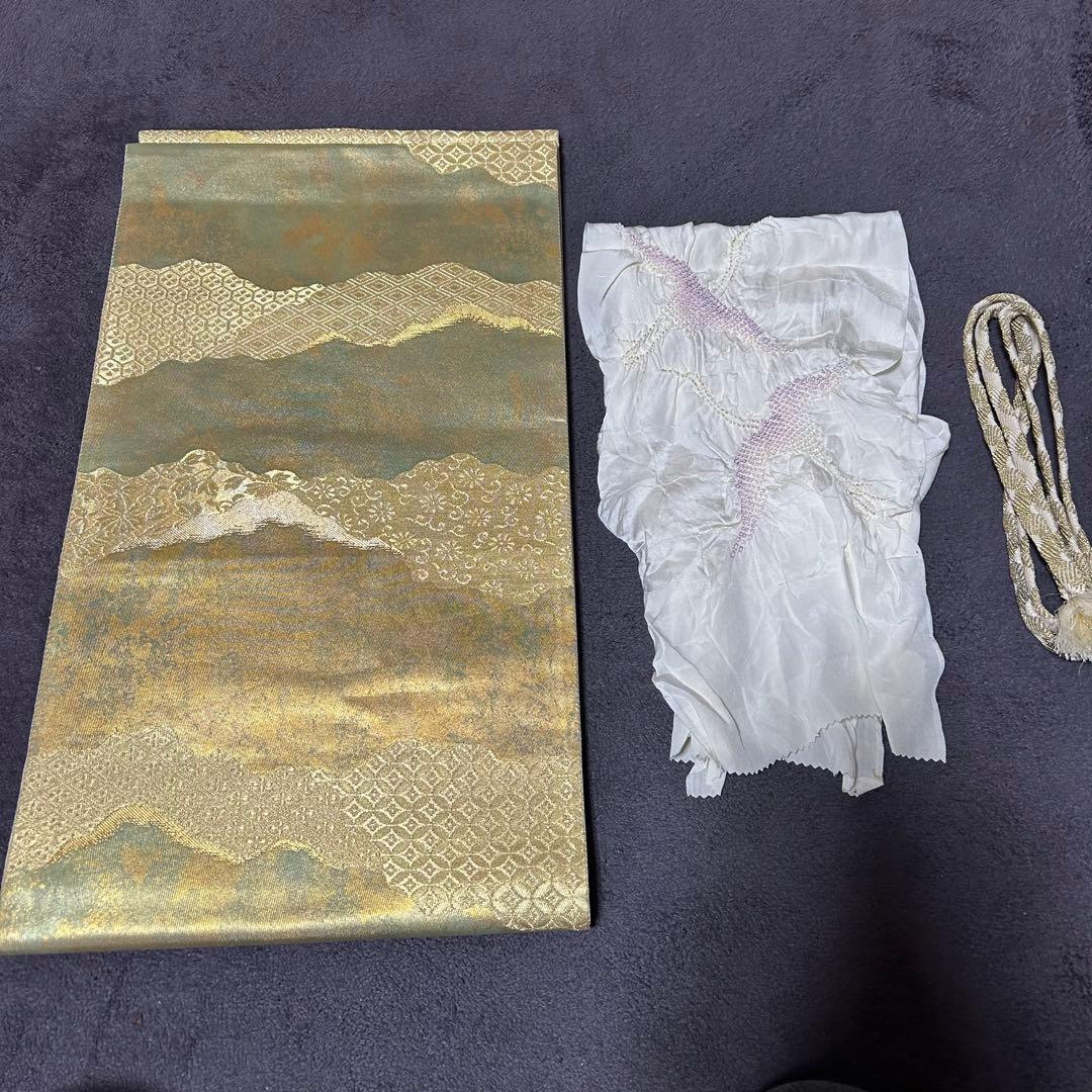 未使用　新品　美品　袷　正絹　紋付き　地紋　江戸小紋　訪問着　フルセット