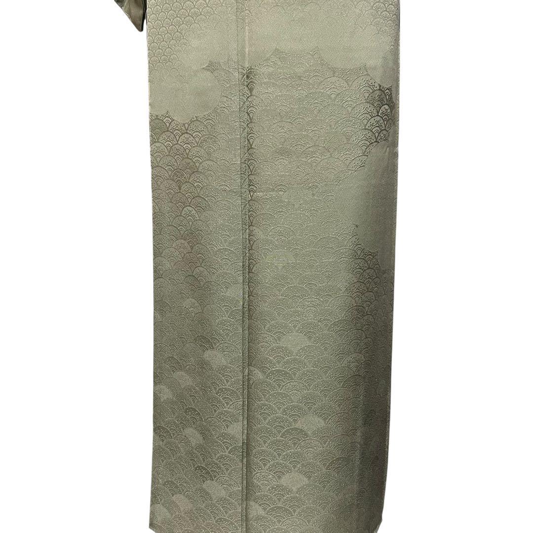 未使用　新品　美品　袷　正絹　紋付き　地紋　江戸小紋　訪問着　フルセット