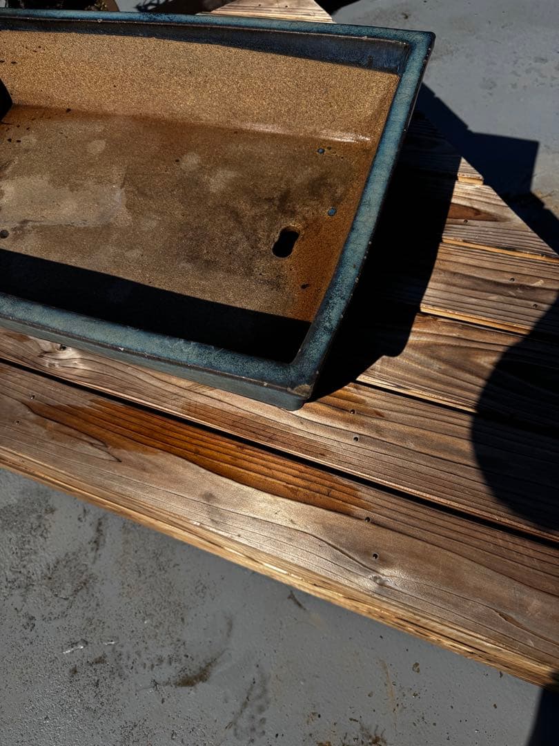 青色 陶器製 盆栽用鉢 22号