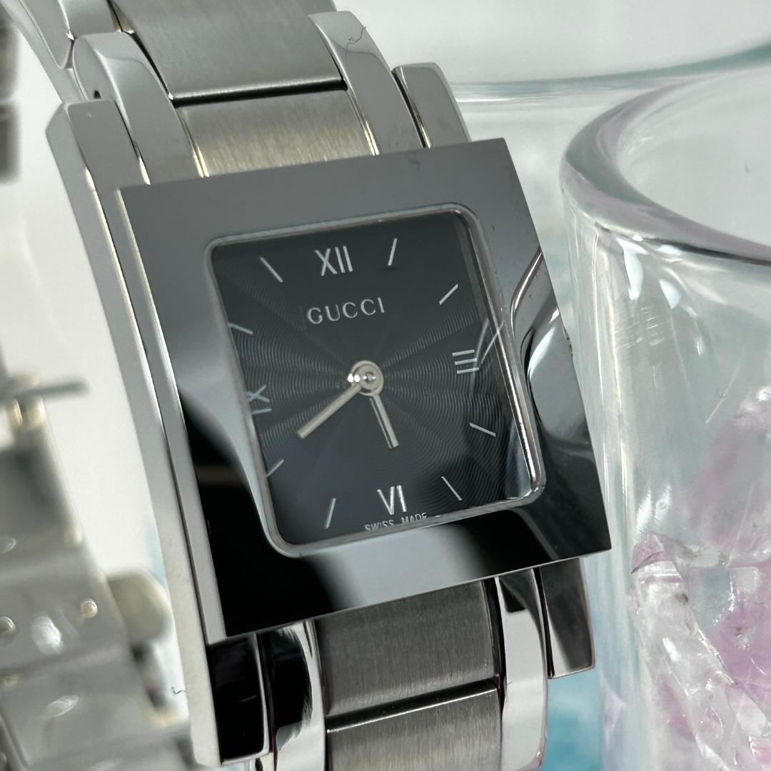 【美品】GUCCI グッチ 7900L ブラック スクエアウォッチ レディース