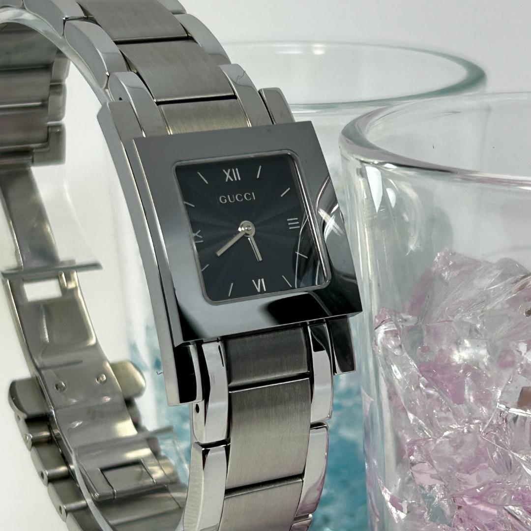 【美品】GUCCI グッチ 7900L ブラック スクエアウォッチ レディース