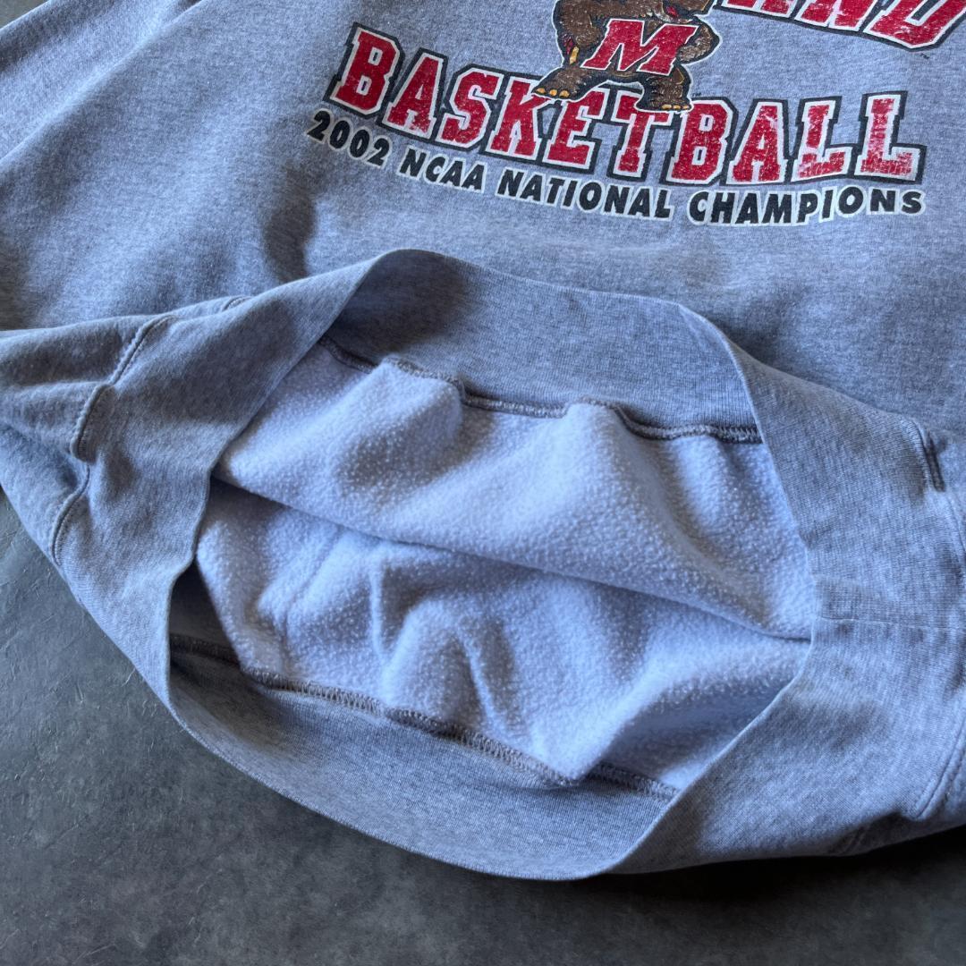 00s Champion スウェット プリントロゴ 灰 XXL A420 短丈