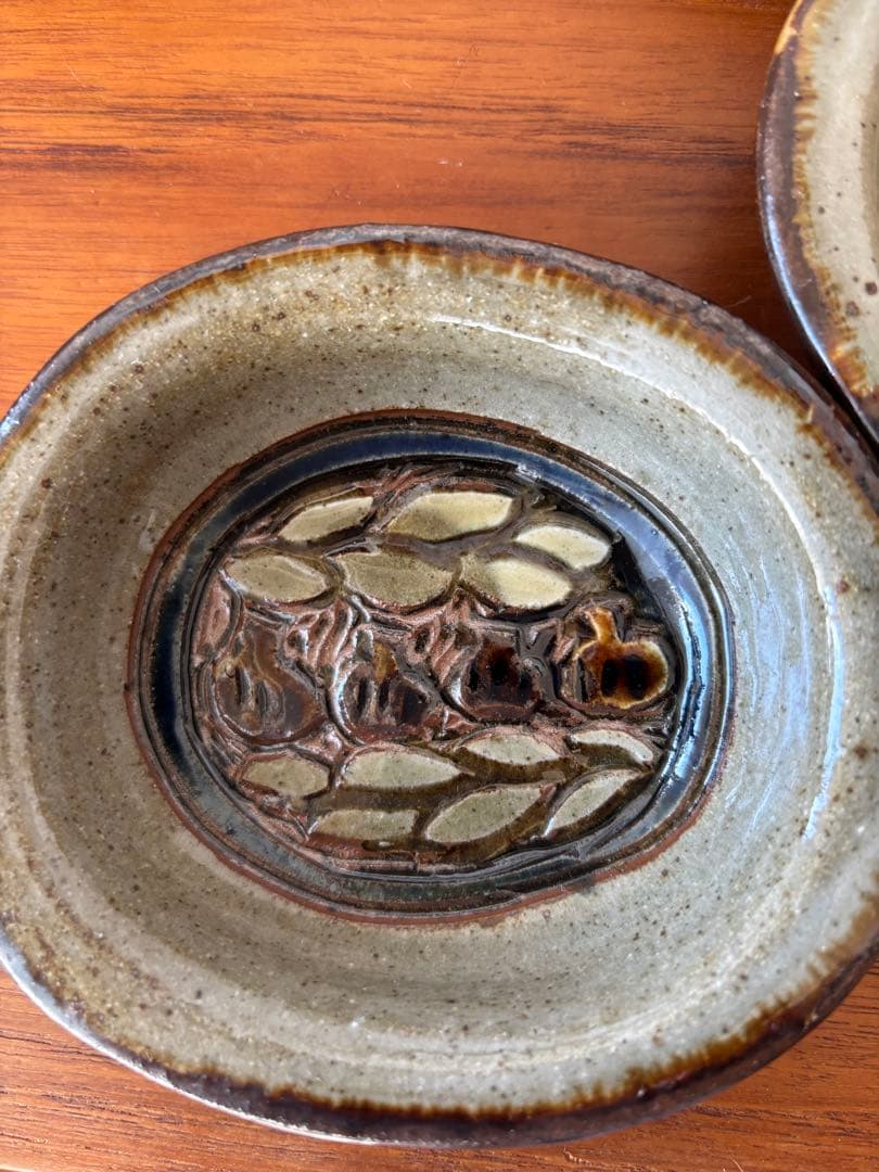 やちむん　皿　大小セット　楕円