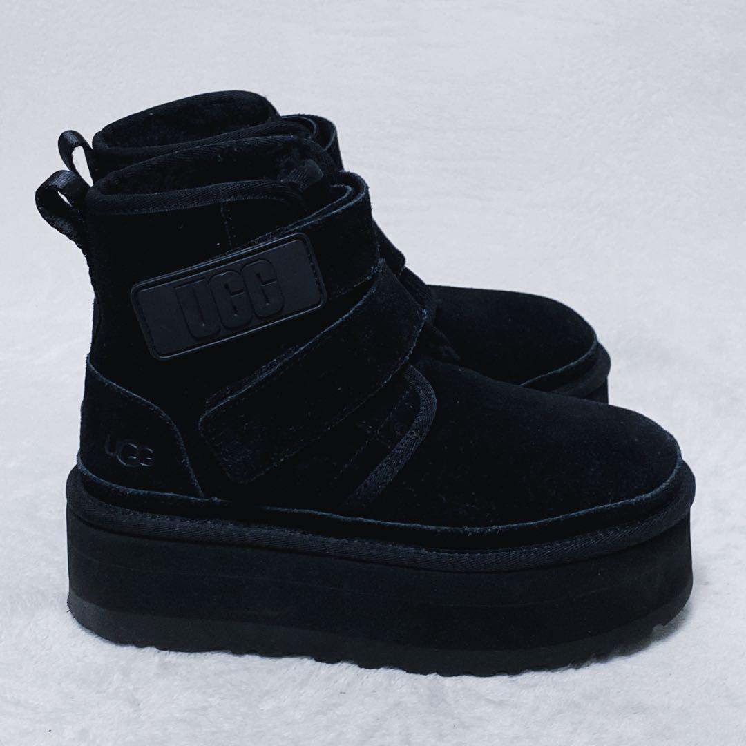 UGG　W NEUMEL PLATFORM　厚底ムートン　22cm　ブラック　黒