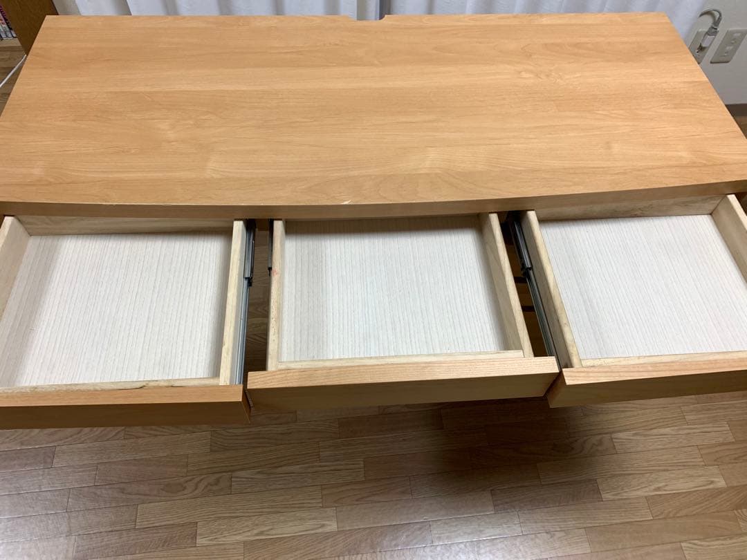 ２月末までアルダー天然木 アールデザインデスクシリーズ デスク・幅120.5cm