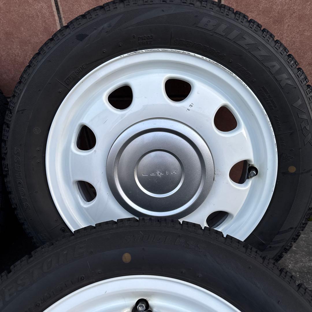 スタッドレスタイヤ ホイール ラパン 純正品 155/65R14 4本