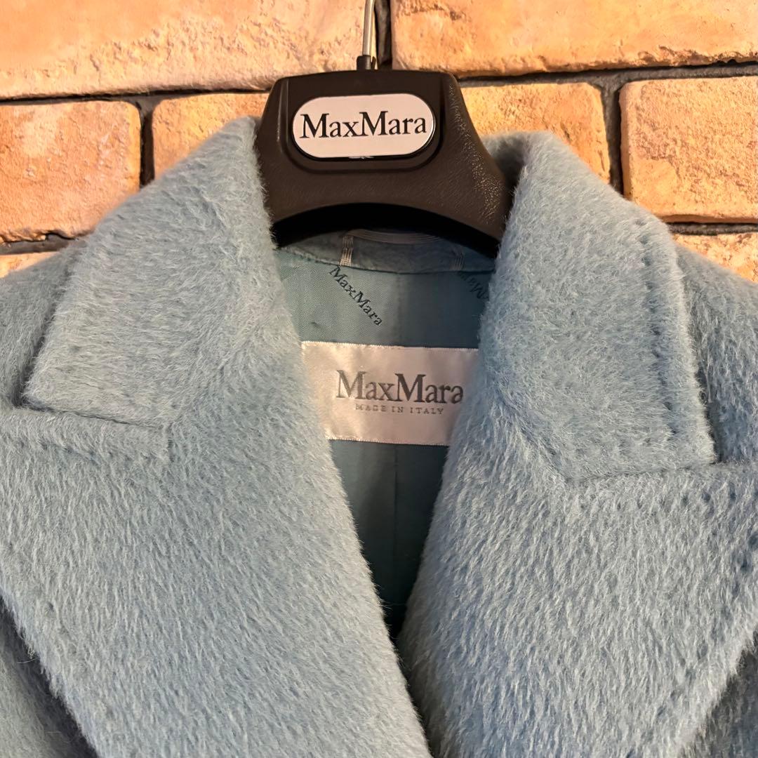 ★Max Mara ★ダブルブレストコートライトブルー（ウール・アルパカ混）