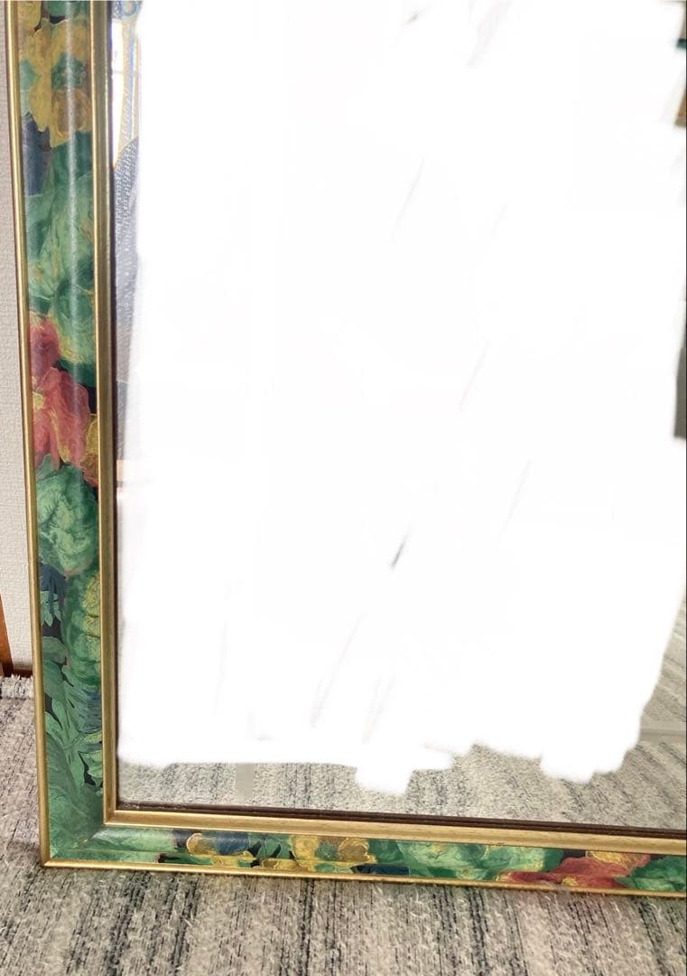 花柄デザイン 壁掛け鏡