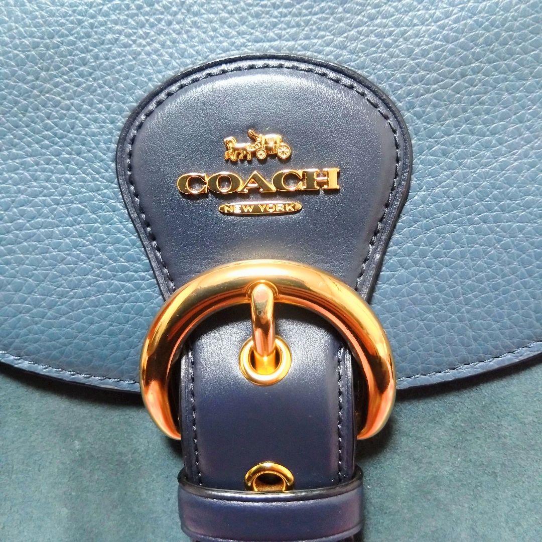 極美品 コーチ 2way ネイビー ショルダーバッグ クリオ23 C5688