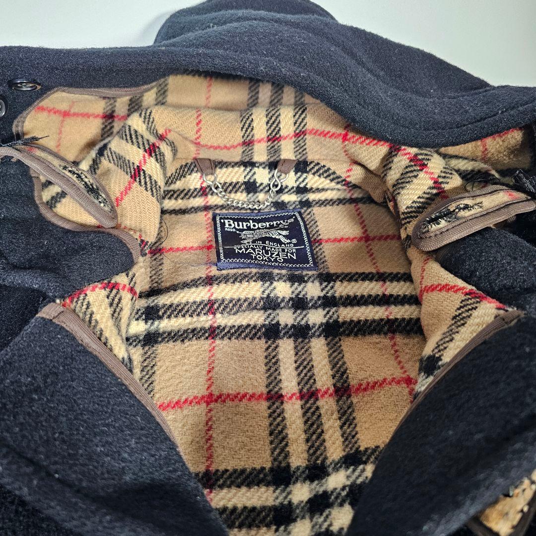 希少✨バーバリー ダッフルコート マルゼン ノバチェック トグル ブラック