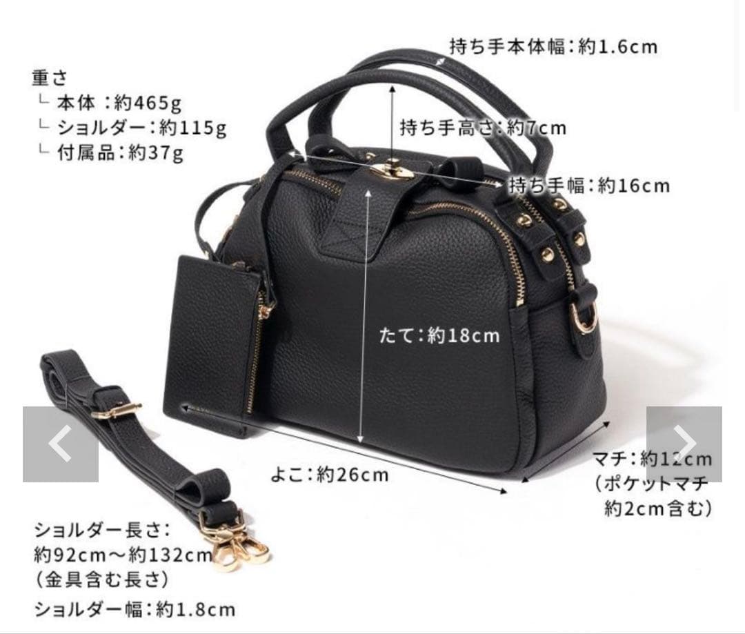 HAYNI ネネロシェ　本革　牛皮 ブラック×シルバー 2wayハンドバッグ