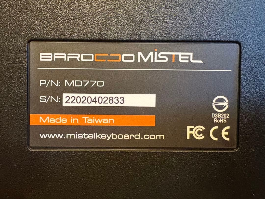 Mistel Barocco MD770 RGB 分離型キーボード 英語US配列