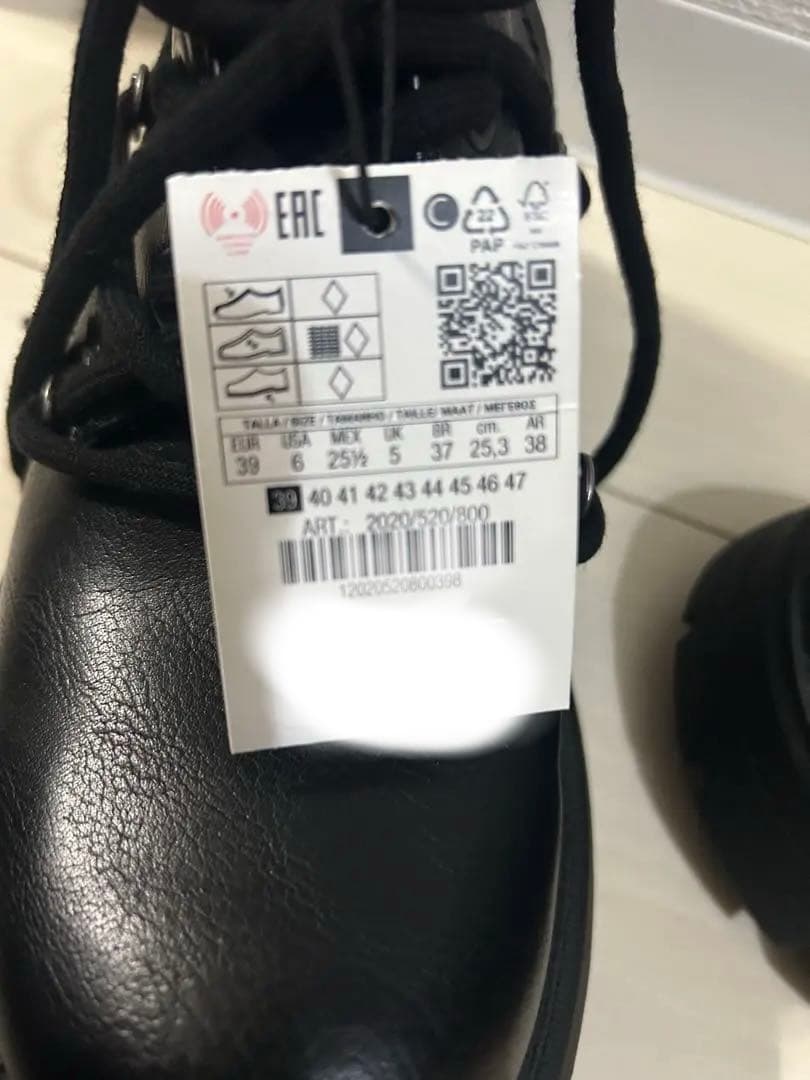 激レア　新品未使用　ZARA ボリュームレースアップブーツ　39 25 24.5