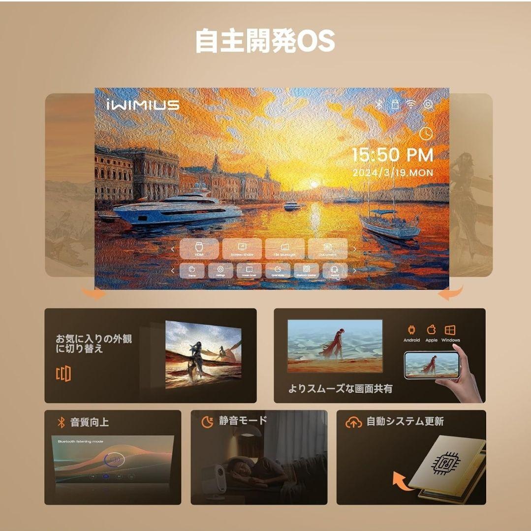 【新品同様】iWiMiUS K11 プロジェクター オートフォーカス 高音質