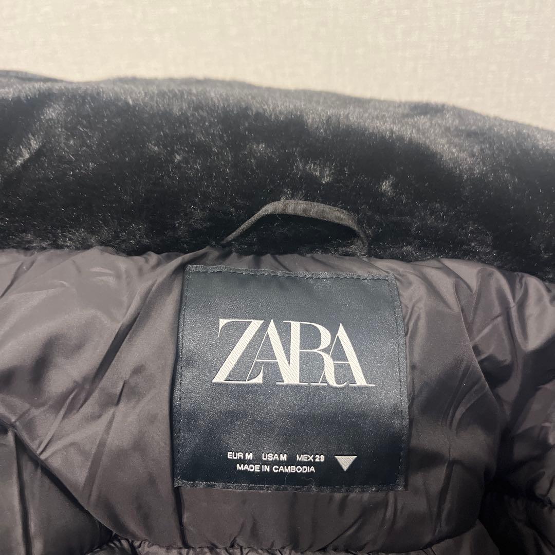 ZARA フード付き　ジャケット　M ブラック　黒　ザラ　ダウン
