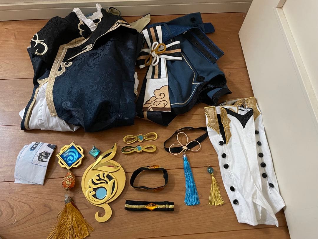 三分妄想 S 原神 行秋 コスプレ 衣装 フルセット セット済みウィッグ付き