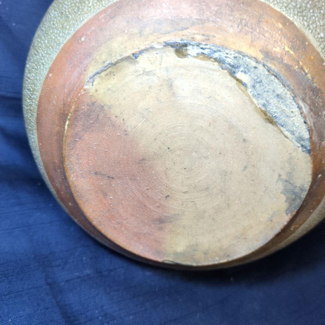 白灰色の陶磁器製茶釜 土瓶竹製持ち手付き骨董(江戸中期)