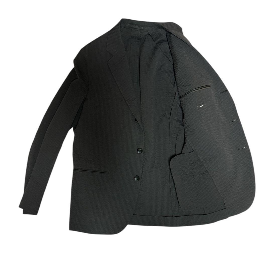 CARUSO ダークブラウン　コットンシアサッカースーツ