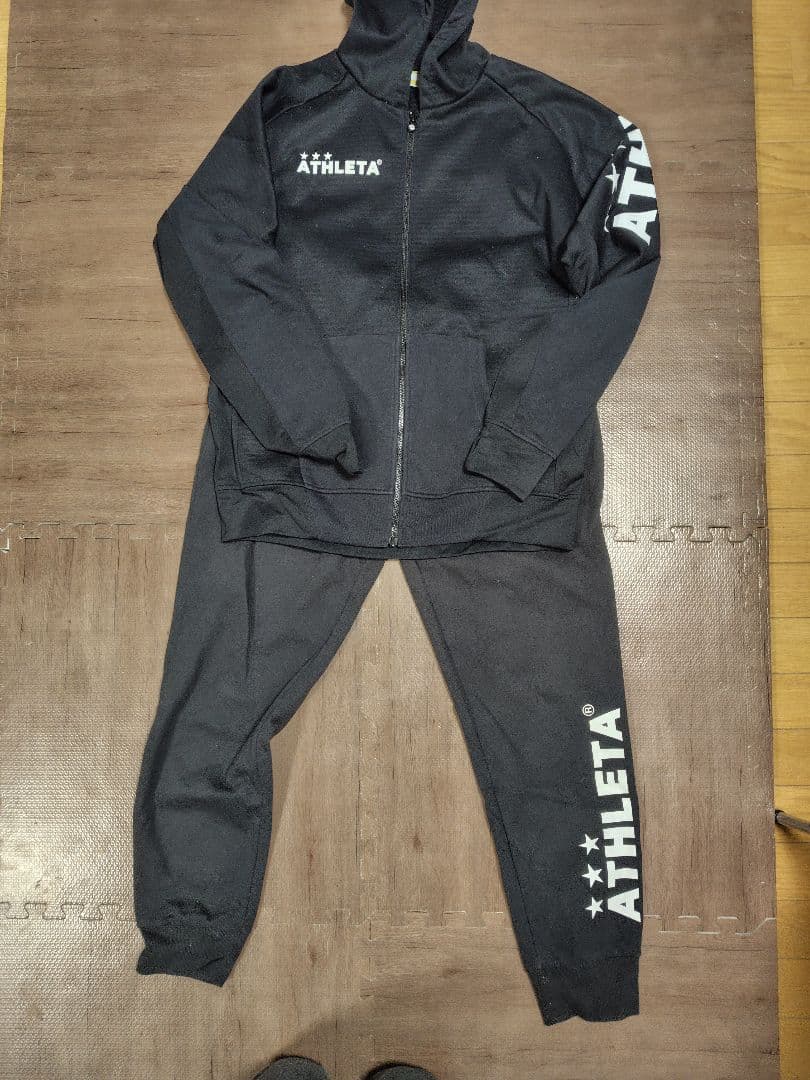 ATHLETA フルジップスウェットパーカー＆パンツ　 ブラック