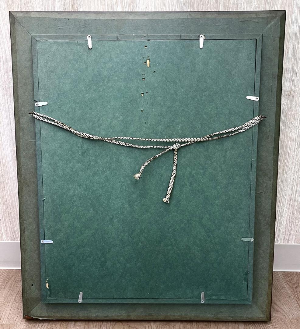 鶴村義美『白いブラウス』油彩画　丸額　希少