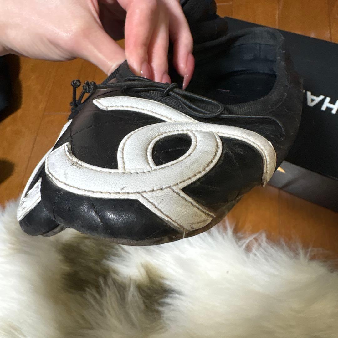 CHANEL カンボンライン　フラットシューズ　バレエシューズ　35