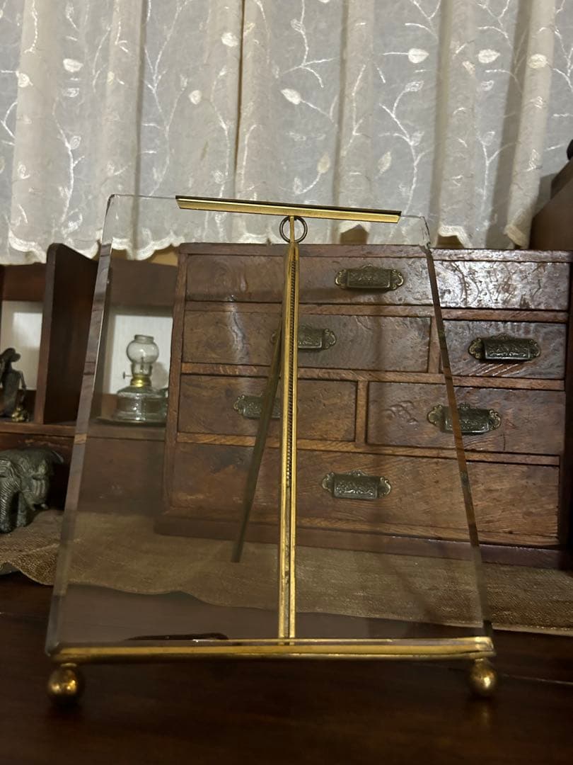 フランスアンティーク クリスタル 特大フォト スタンド